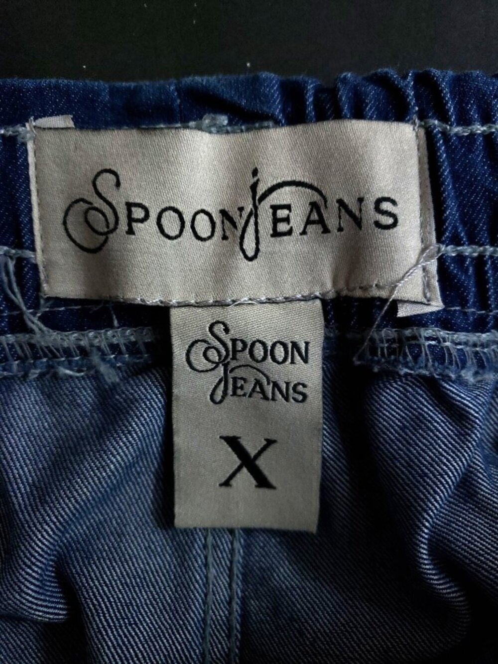 Spoon Jeans Womens Size X Graphic Denim Cargo Pants With Drawstring - Picture 7 of 9